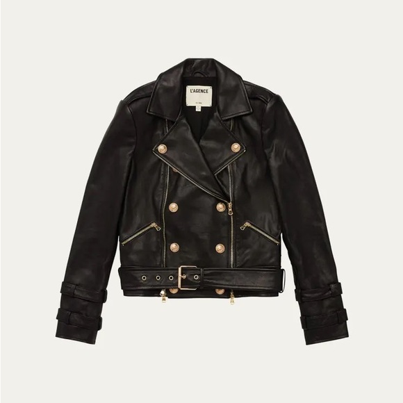 L’Agence • NWT Billie Belted Leather Jacket Small - Picture 8 of 11